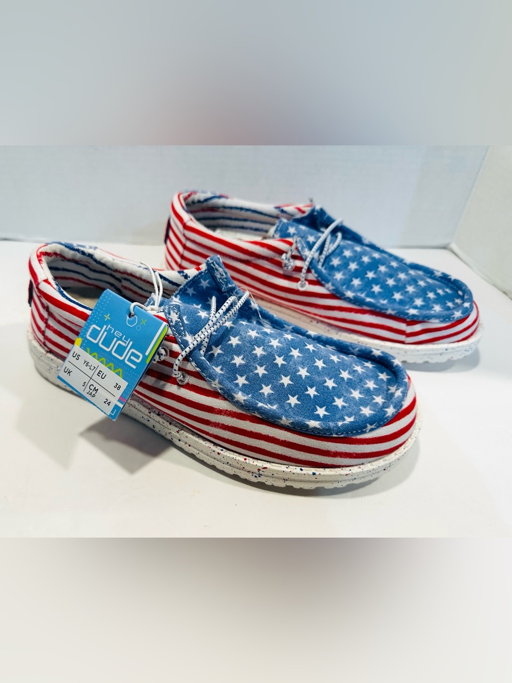 Hey Dude Kids Slip-On Sneakers - Size Y6